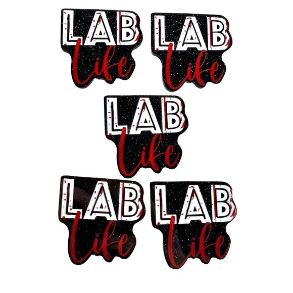 10 pc glitter Phlebotomist Lab RN Nurse acrylic flat back charm for badge reels - Picture 1 of 3